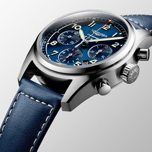Longines Spirit 计时码表 42毫米蓝色自动钢制表 L3.820.4.93.0