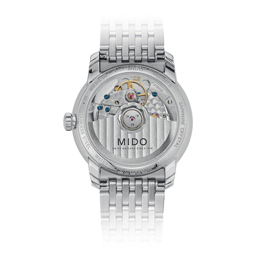 美度 Baroncelli Heritage 女士 33 毫米白色自动上链钢表 M027.207.11.016.00