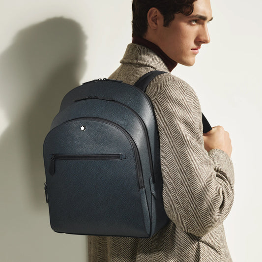 万宝龙 Sartorial Tweed 中号三隔层双肩包 蓝色 220335