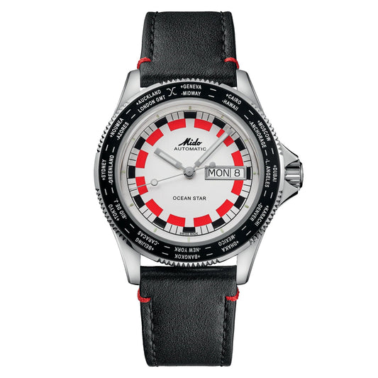 美度海洋之星世界时腕表 40毫米银色自动上链钢表 M026.830.16.030.00