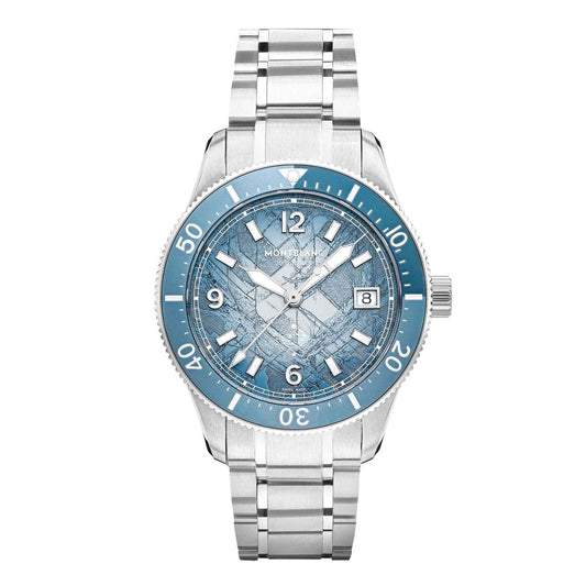 万宝龙 Iced Sea Automatic Date 0 Oxygen 38毫米 蓝色自动钢表 134022