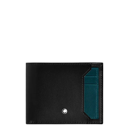 Montblanc Soft 蓝色军团 6格钱包带可拆卸卡夹 198745
