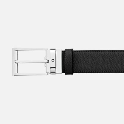 Montblanc 35mm 可调节长度双面皮带，梯形扣，黑蓝色 Sartorial 118438