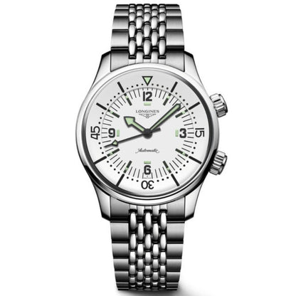 Longines Legend Diver 38毫米白色自动钢表 L3.764.4.99.6