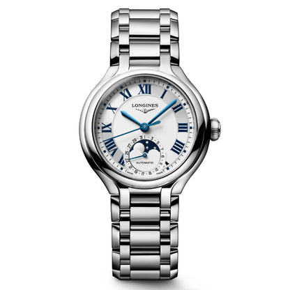Longines Primaluna Moonphase 34毫米银色自动钢表 L8.126.4.71.6