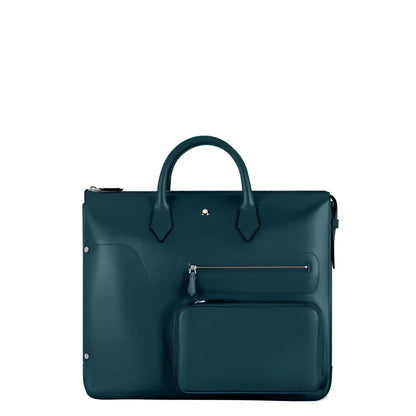 Montblanc borsa 24/7 soft blu legion 198736 borsa in pelle blu legion con maestria artigianale e hardware argento
