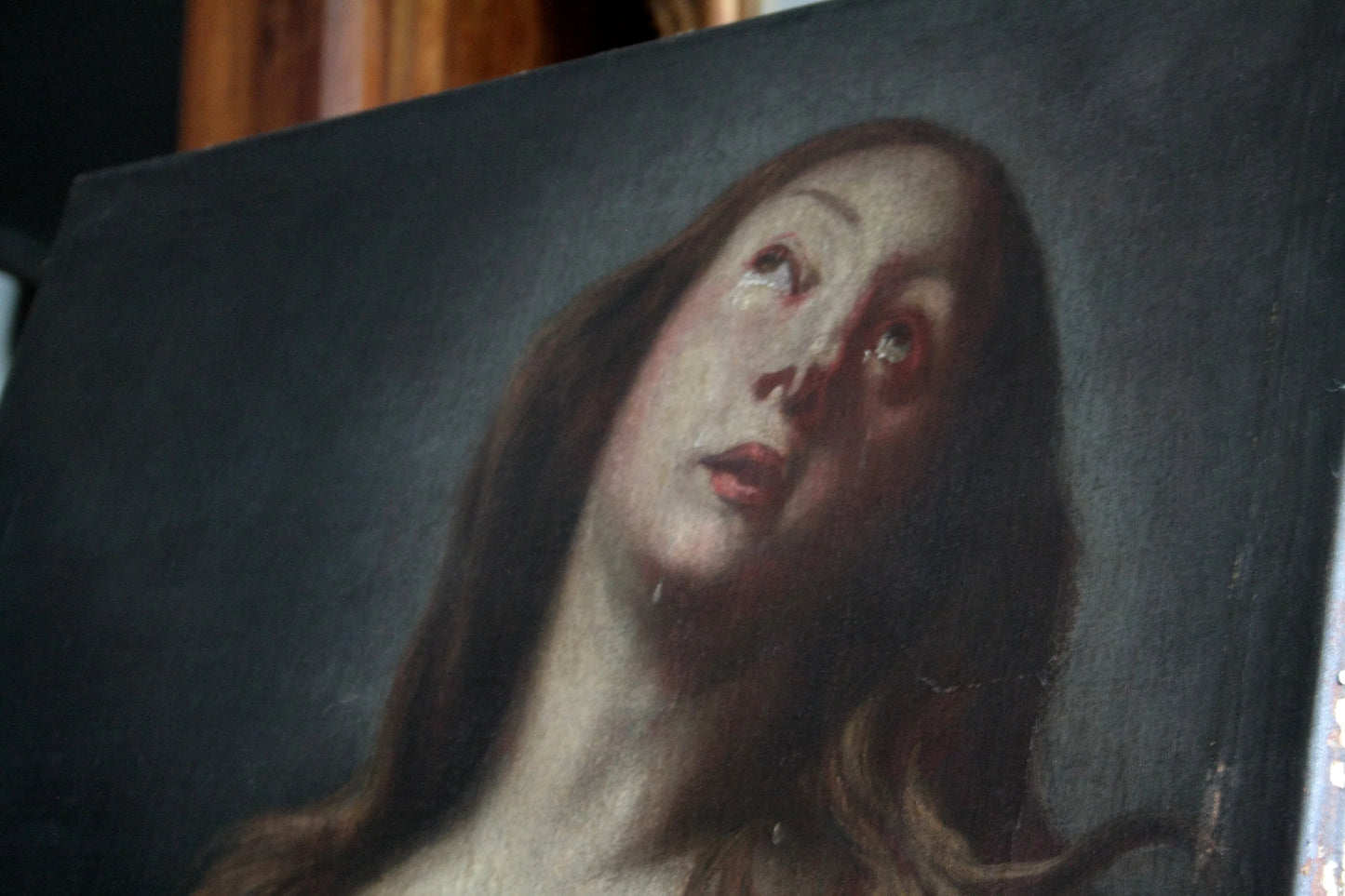 Olio su tela raffigurante maddalena penitente di circolo andrea vaccaro per design casa fine 600