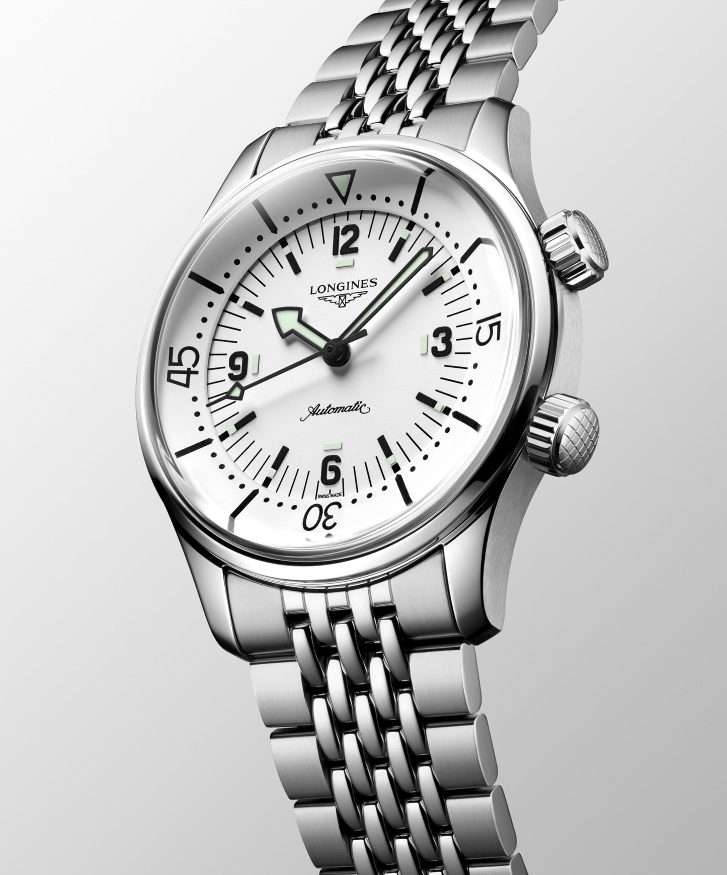 Longines Legend Diver 38毫米白色自动钢表 L3.764.4.99.6