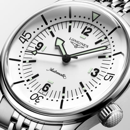 Longines Legend Diver 38毫米白色自动钢表 L3.764.4.99.6