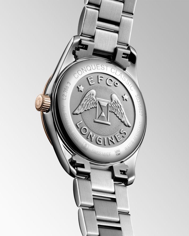 Longines 征服者经典款 34毫米 银色 石英 钢 PVD 玫瑰金 L2.386.3.72.7