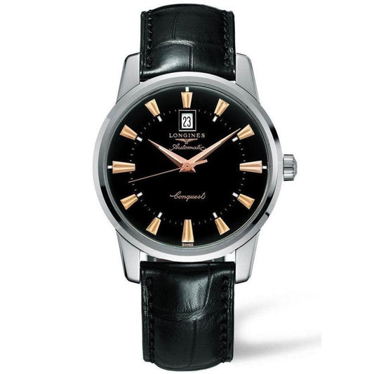 Longines Conquest Heritage 40毫米黑色自动钢制表 L1.645.4.52.4