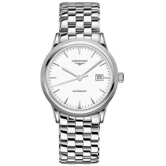Longines Flagship 40毫米 白色 钢制 男士自动机械表 L4.984.4.12.6