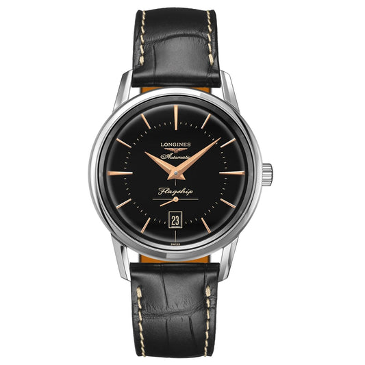 浪琴 Flagship Heritage 38.5毫米 黑色 自动 钢材 L4.795.4.58.0