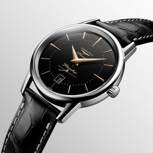 浪琴 Flagship Heritage 38.5毫米 黑色 自动 钢材 L4.795.4.58.0
