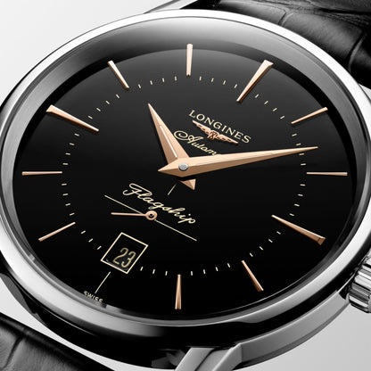 浪琴 Flagship Heritage 38.5毫米 黑色 自动 钢材 L4.795.4.58.0
