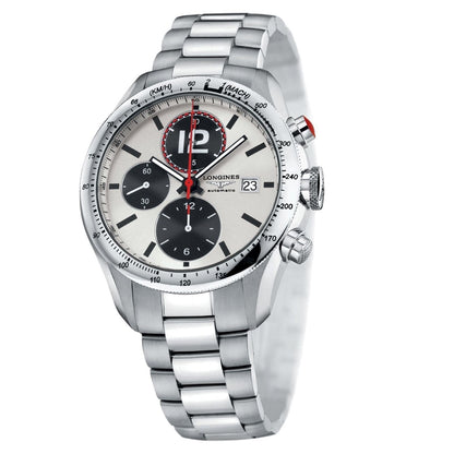 Longines orologio Grand Vitesse Chrono 42mm argento automatico acciaio L3.636.4.76.6