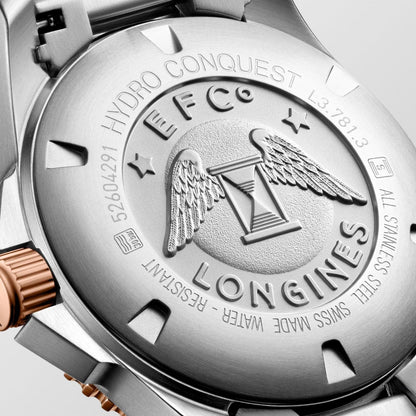 Longines 手表 HydroConquest 41毫米 灰色 自动 钢制 PVD 玫瑰金装饰 L3.781.3.78.7