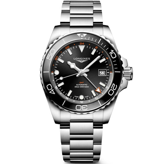 浪琴 Hydroconquest GMT 41毫米 黑色 自动 钢制 L3.790.4.56.6