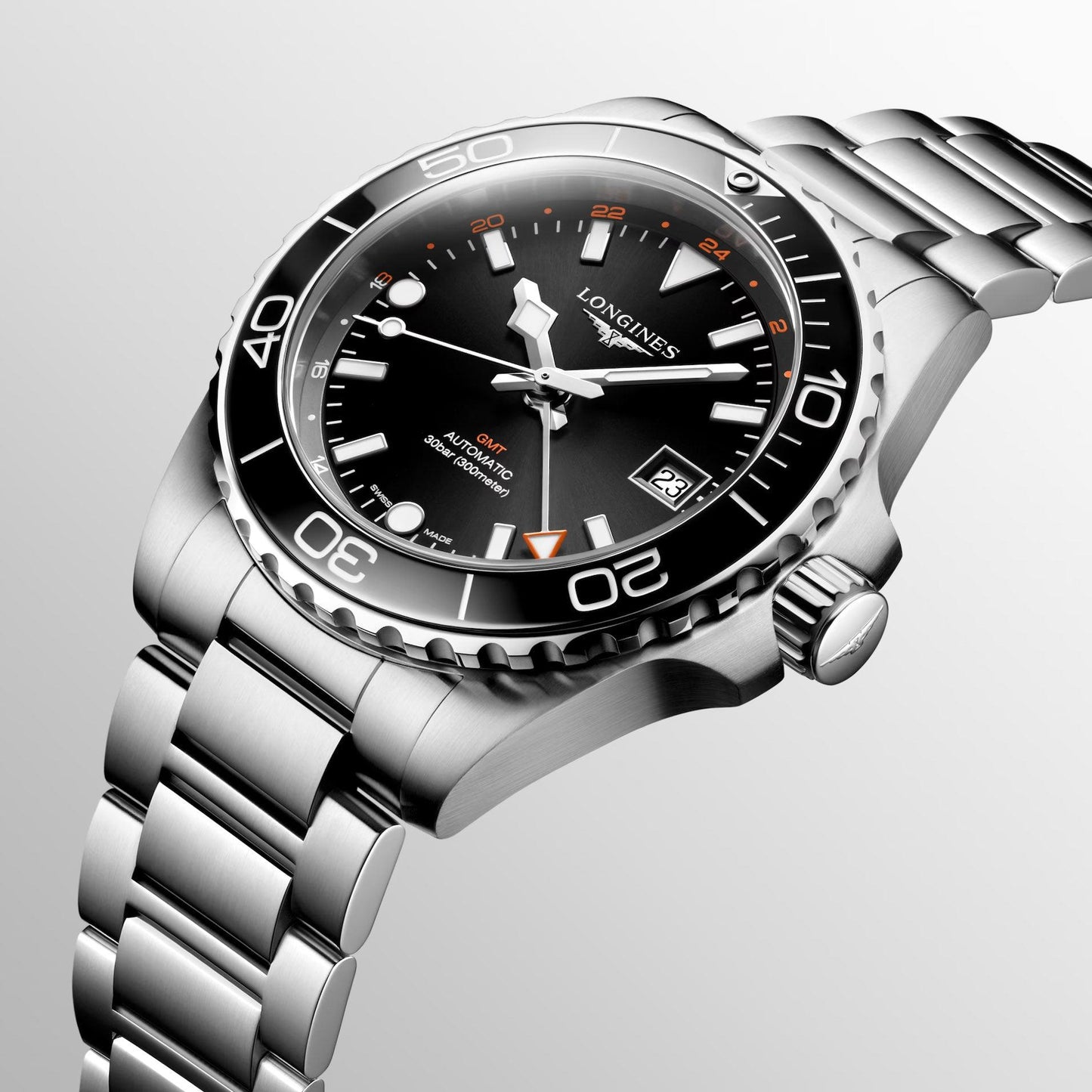 浪琴 Hydroconquest GMT 41毫米 黑色 自动 钢制 L3.790.4.56.6