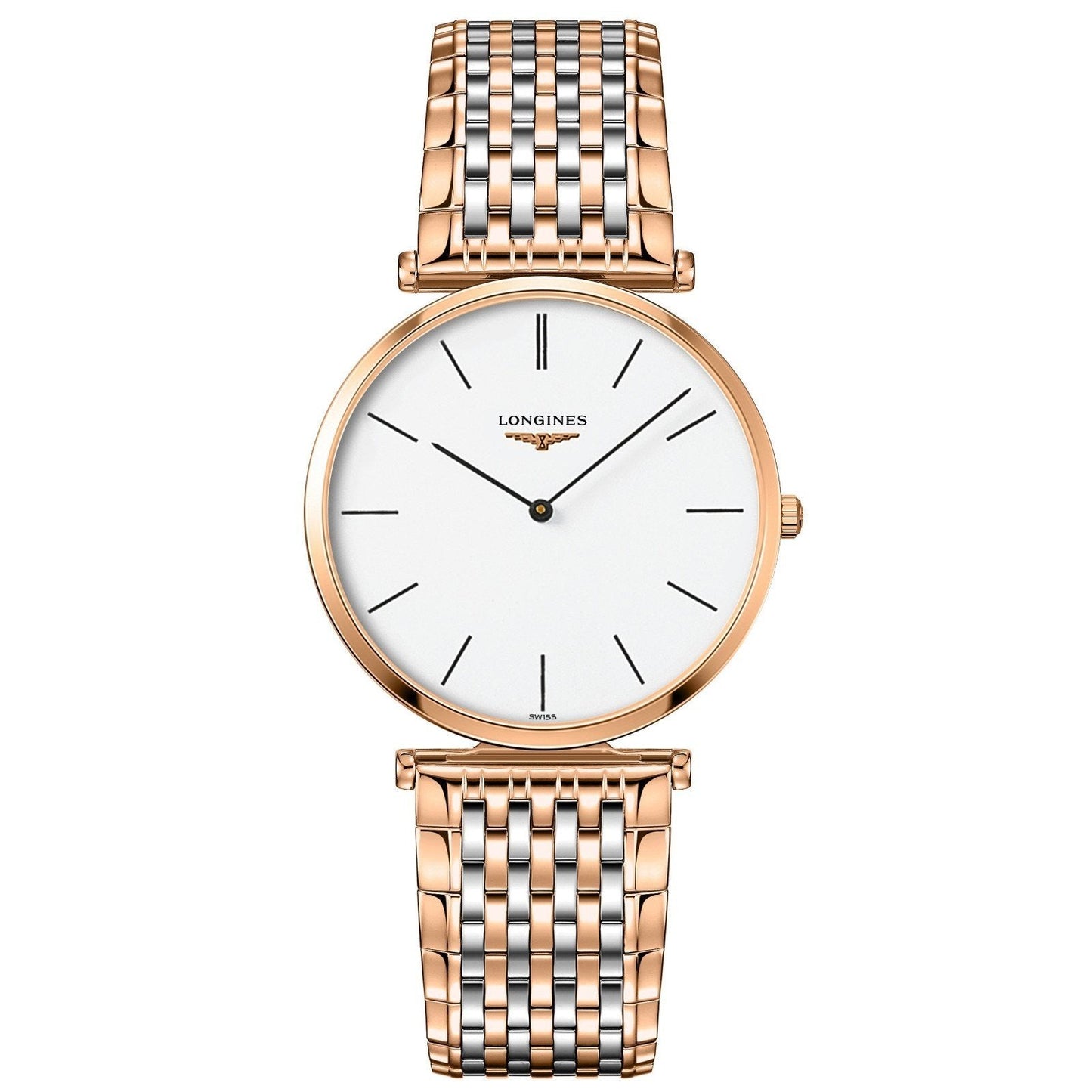 浪琴 La Grande Classique de Longines 36毫米 白色 石英 钢材 玫瑰金PVD涂层 L4.755.1.92.7