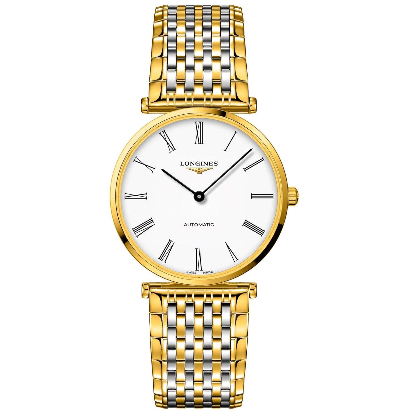 Longines Le Grande Classique 38mm 白色自动钢表，PVD 黄金沙色饰面 L4.918.2.11.7