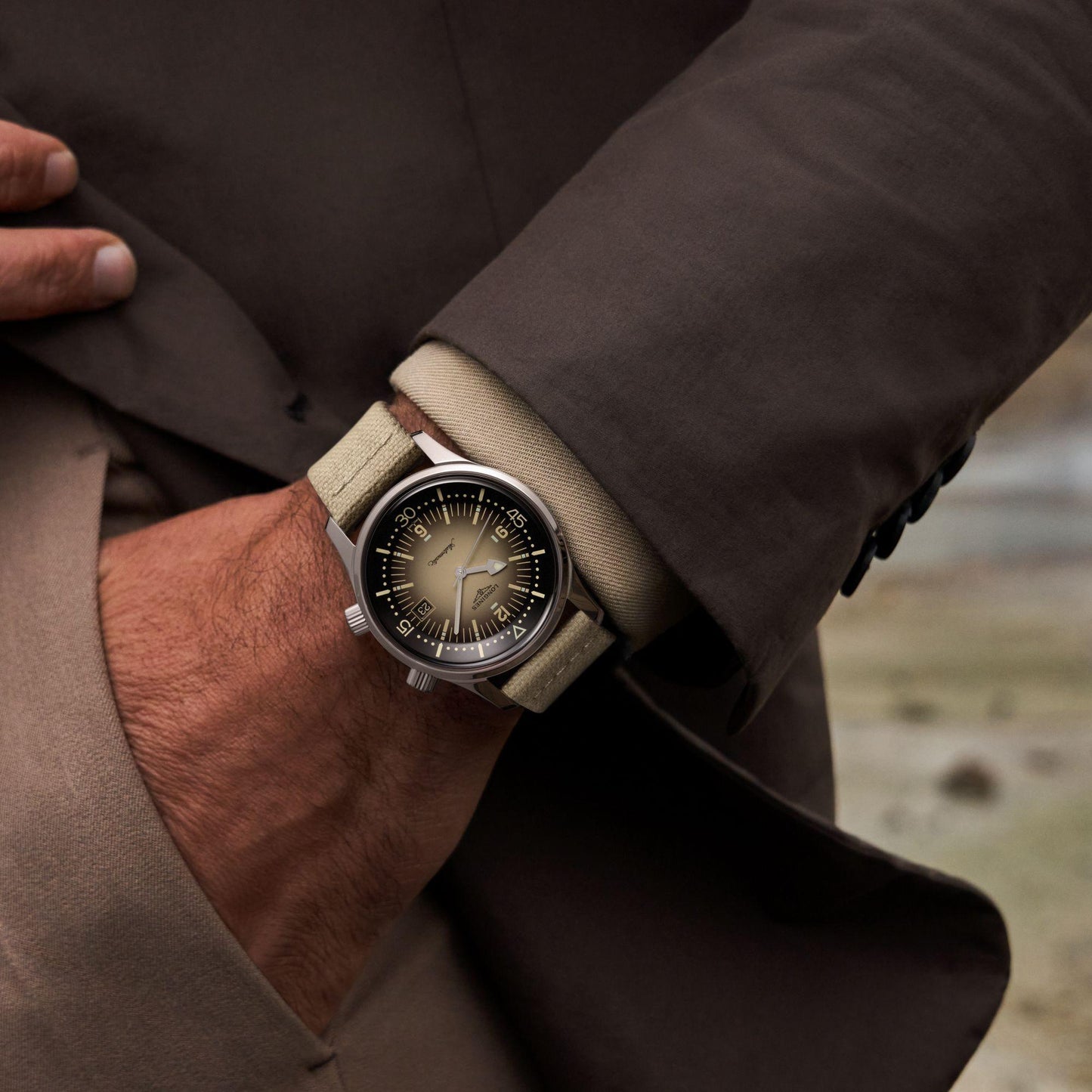 浪琴表 Legend Diver 42毫米 米色 自动 钢 L3.774.4.30.2