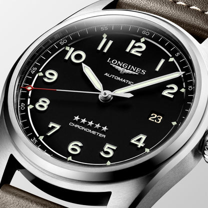 Longines 手表 Longines Spirit 40mm 黑色 自动 钢制 L3.810.4.53.0