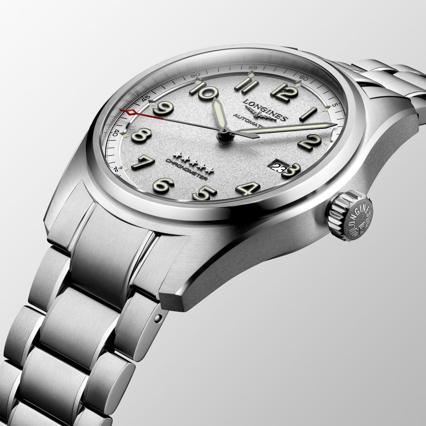 浪琴 Longines Spirit 42毫米 银色自动机械钢表 L3.811.4.73.6
