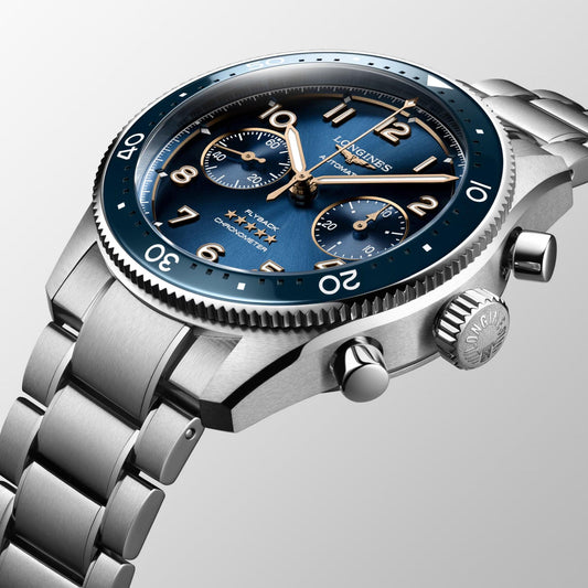 Longines Longines Spirit Flyback 42毫米蓝色自动钢表 L3.821.4.93.6