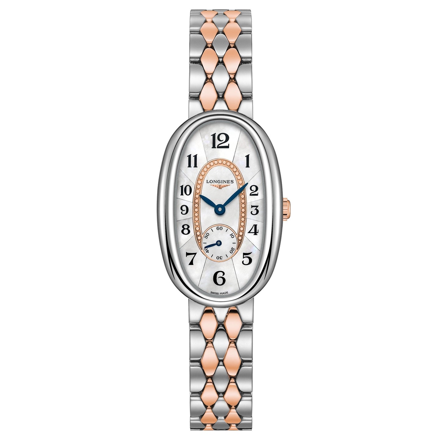 Longines Symphonette 21.90x34.00mm 珍珠母石石英钢金18kt表 L2.306.5.83.7