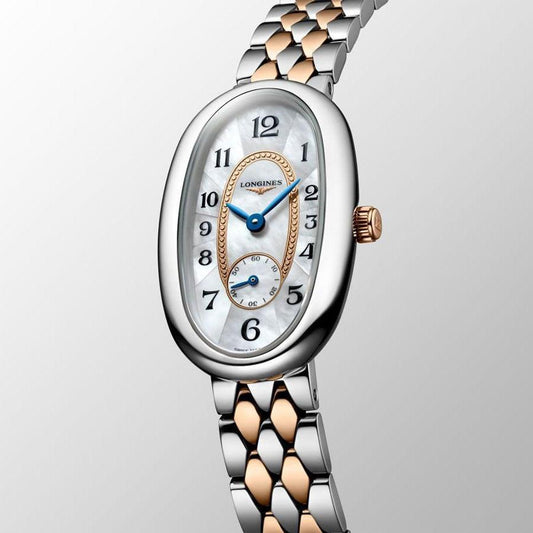 Longines Symphonette 21.90x34.00mm 珍珠母石石英钢金18kt表 L2.306.5.83.7