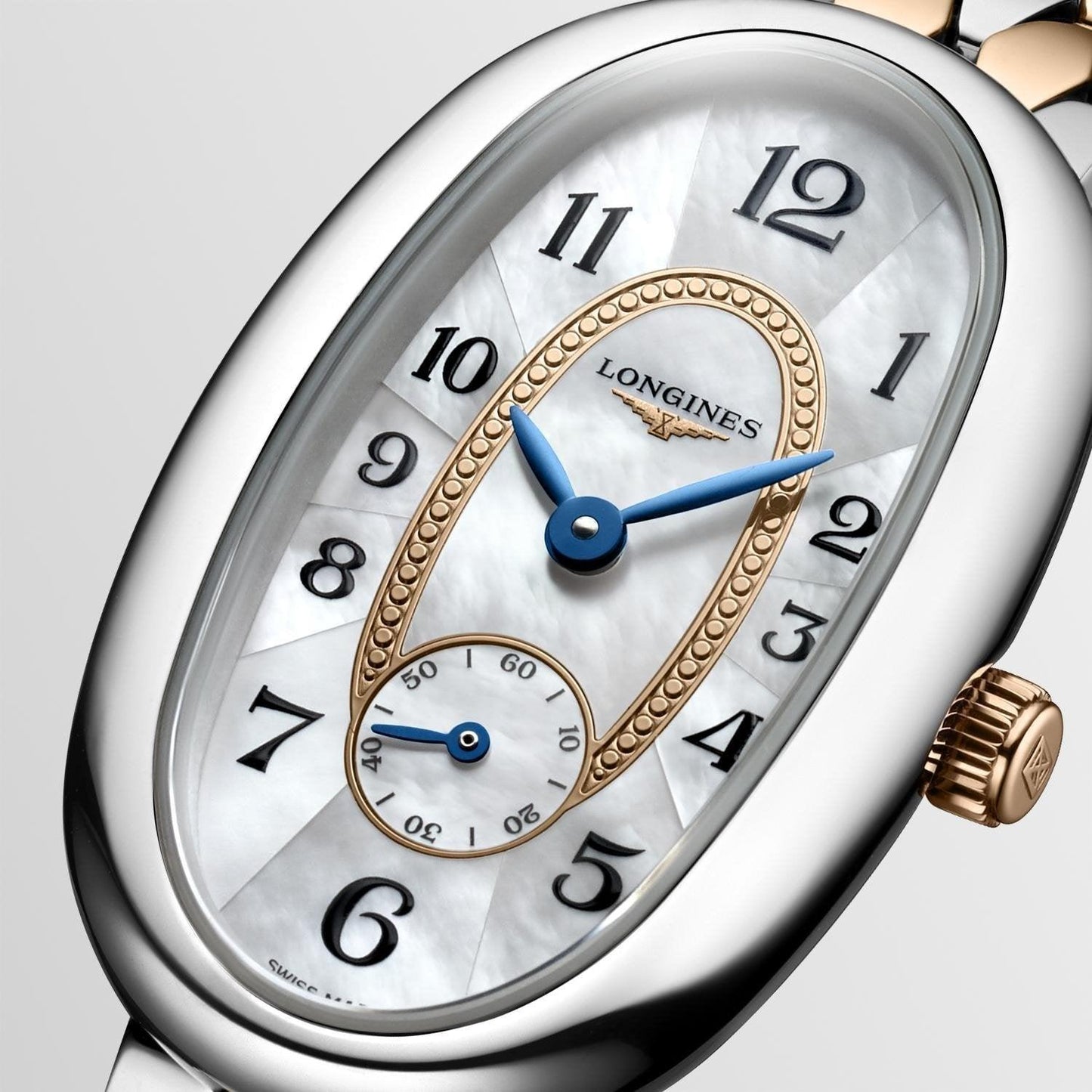Longines Symphonette 21.90x34.00mm 珍珠母石石英钢金18kt表 L2.306.5.83.7