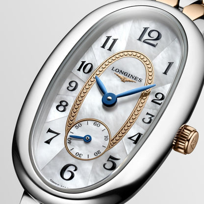 Longines Symphonette 21.90x34.00mm 珍珠母石石英钢金18kt表 L2.306.5.83.7