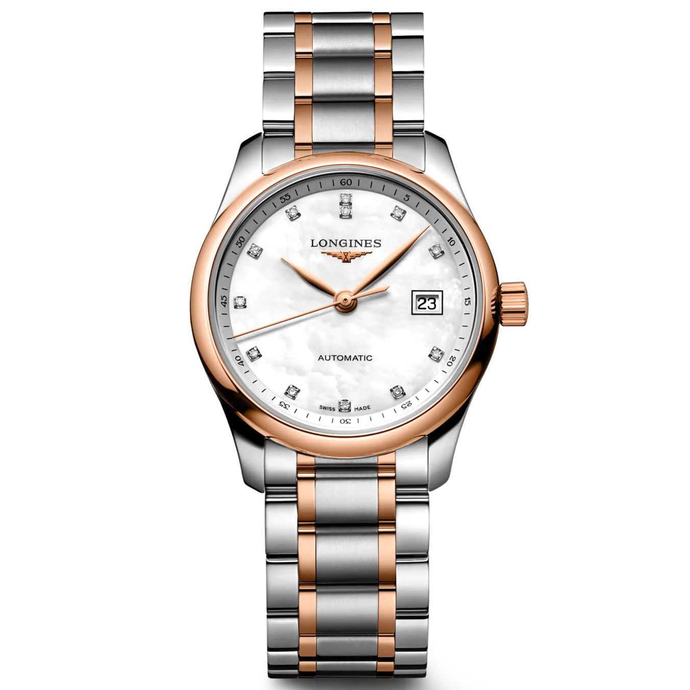 Longines 浪琴 Master Collection 29毫米 珍珠母贝 钻石 自动机械 钢玫瑰金 L2.257.5.89.7