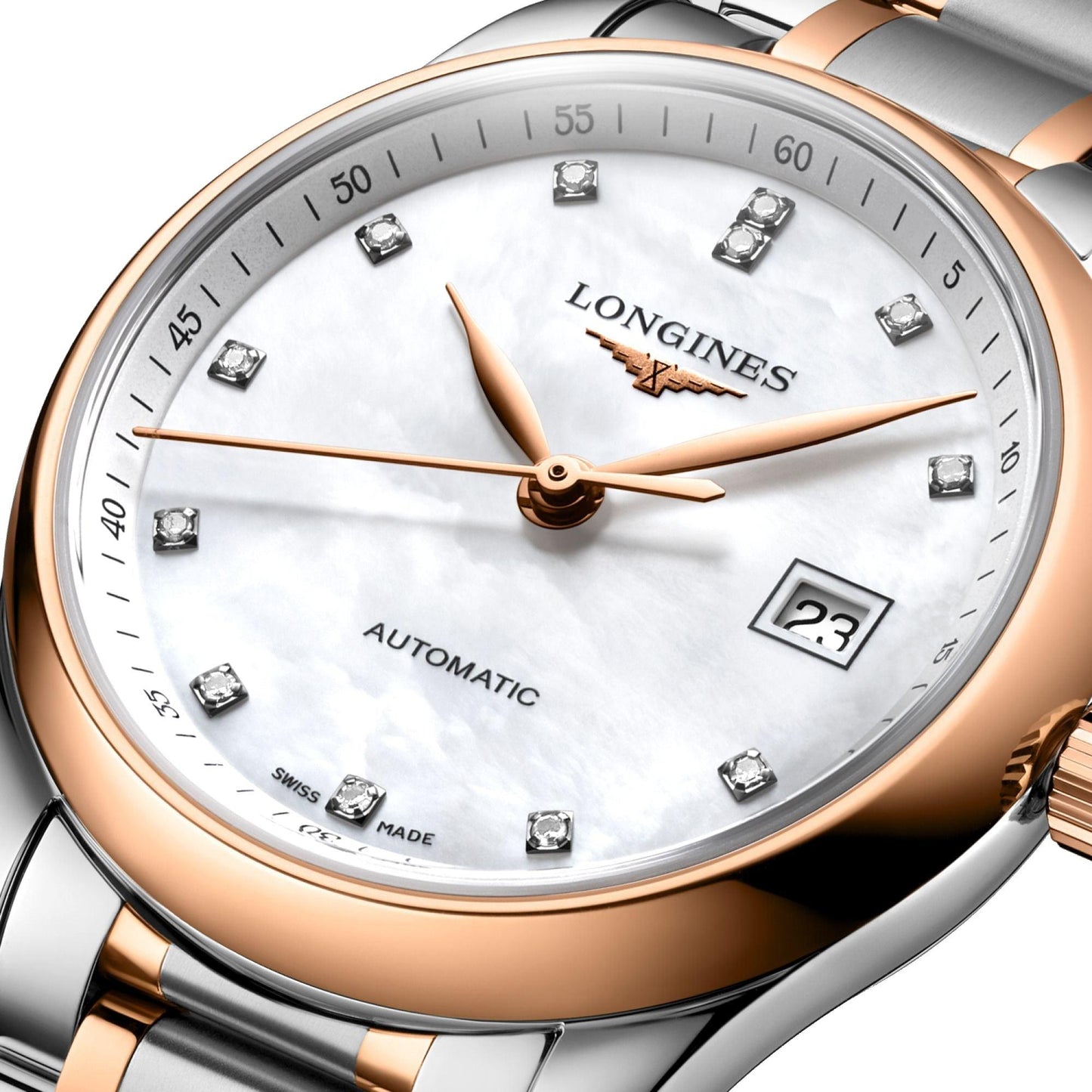 Longines 浪琴 Master Collection 29毫米 珍珠母贝 钻石 自动机械 钢玫瑰金 L2.257.5.89.7