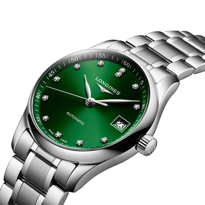 Longines Master Collection 34毫米绿色钻石自动钢表 L2.357.4.99.6