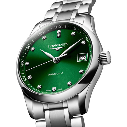 Longines Master Collection 34毫米绿色钻石自动钢表 L2.357.4.99.6
