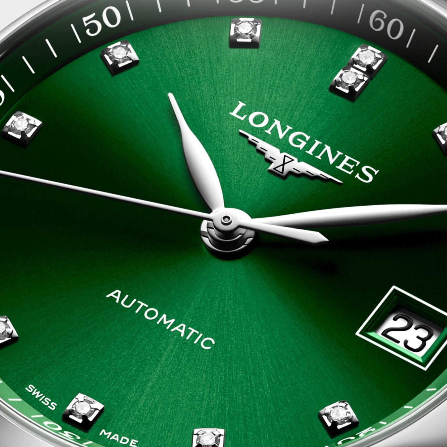 Longines Master Collection 34毫米绿色钻石自动钢表 L2.357.4.99.6
