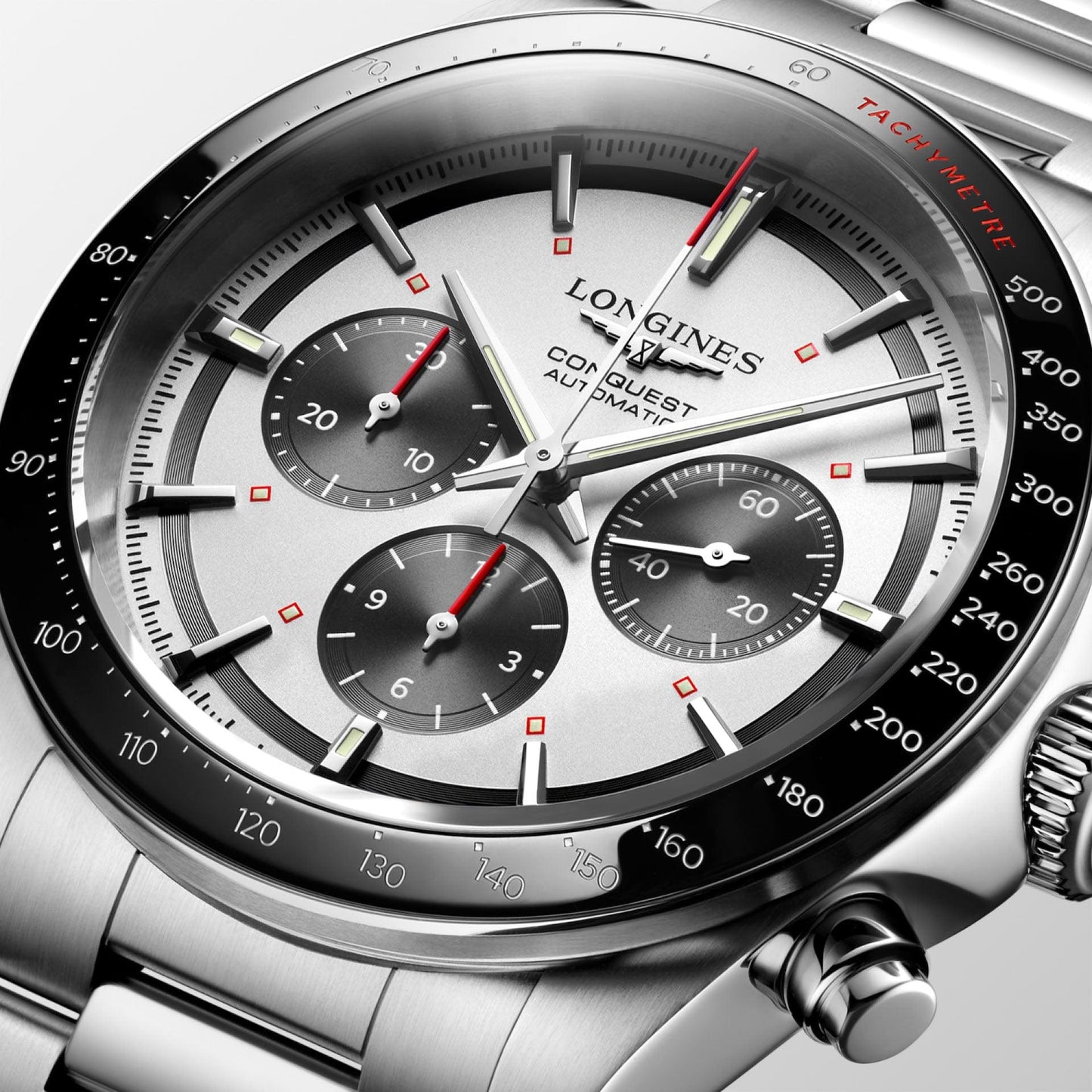 Longines New Conquest 42毫米银色自动机械钢表 L3.835.4.72.6