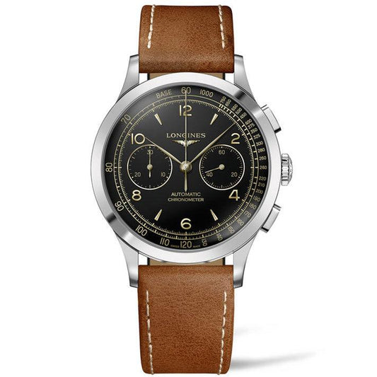 Longines Record Chronograph 40毫米 黑色自动机械钢表 L2.921.4.56.2