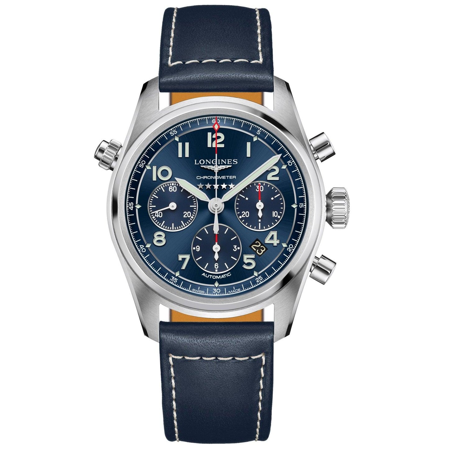 Longines Spirit 计时码表 42毫米蓝色自动钢制表 L3.820.4.93.0