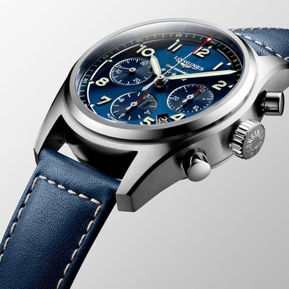 Longines Spirit 计时码表 42毫米蓝色自动钢制表 L3.820.4.93.0