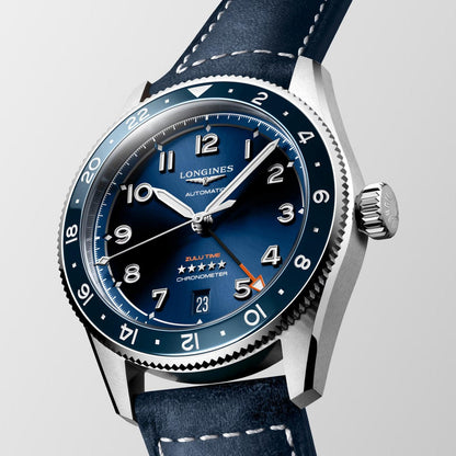 浪琴 Spirit Zulu Time 39毫米 蓝色自动机械钢表 L3.802.4.93.2