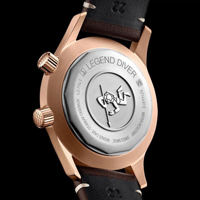 浪琴 The Longines Legend Diver 42毫米绿色自动机械青铜钛合金表 L3.774.1.50.2