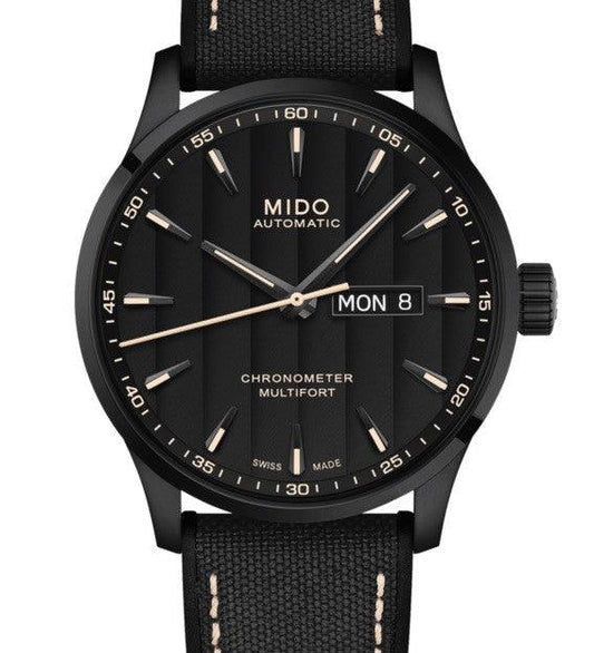 Mido 手表 Multifort 计时码表 1 COSC 42毫米 黑色 自动 钢 PVD 黑色涂层 M038.431.37.051.00