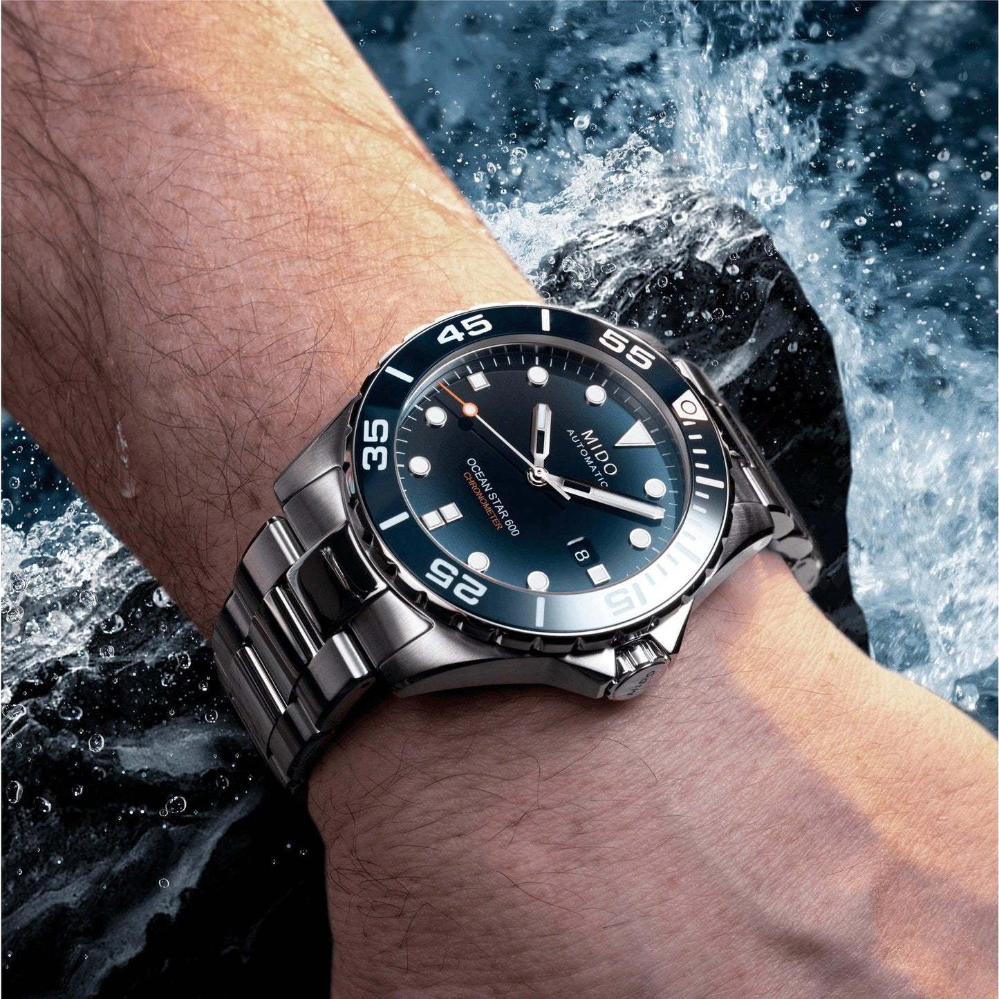 Mido Ocean Star 600 COSC 计时码表 43.5毫米 蓝色 自动 钢制 M026.608.11.041.01 机械表