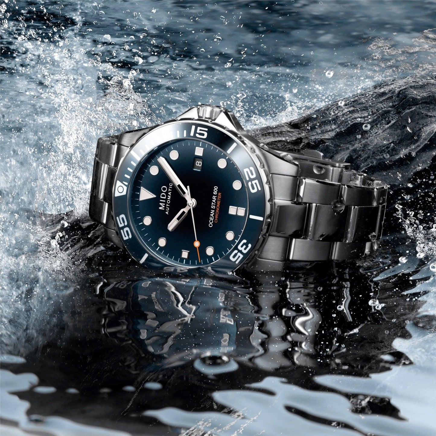 Mido Ocean Star 600 COSC 计时码表 43.5毫米 蓝色 自动 钢制 M026.608.11.041.01 机械表