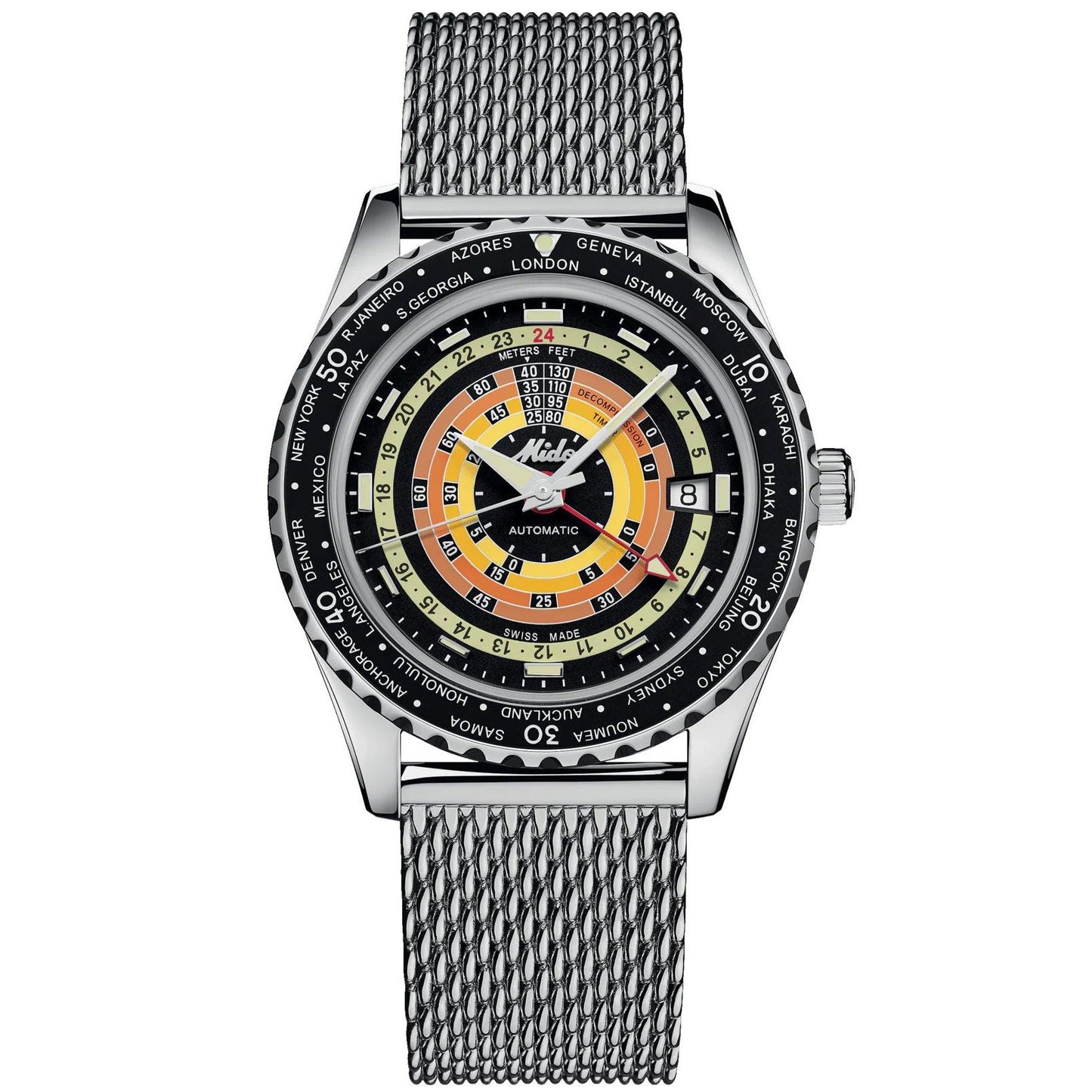 Mido Ocean Star Decompression Worldtimer 特别版 40毫米黑色自动机械钢表 M026.829.17.051.00