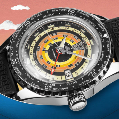 Mido Ocean Star Decompression Worldtimer 特别版 40毫米黑色自动机械钢表 M026.829.17.051.00