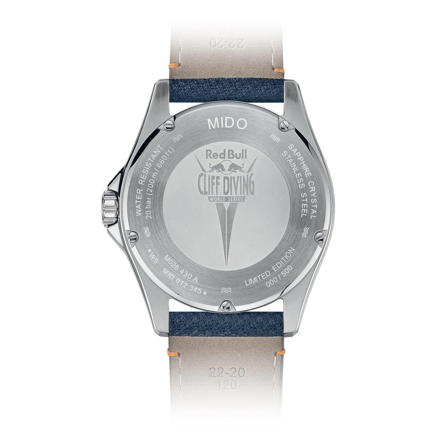 美度 Ocean Star Red Bull Cliff Diving 限量500支 42毫米 蓝色自动机械钢表 M026.430.17.041.00